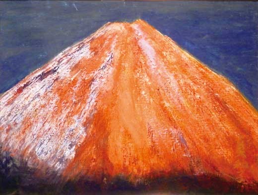 夕方の紅富士（本栖湖） — 長岡美和子