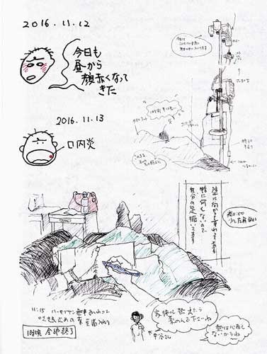 抗がん剤点滴　イラスト — 塚本文子